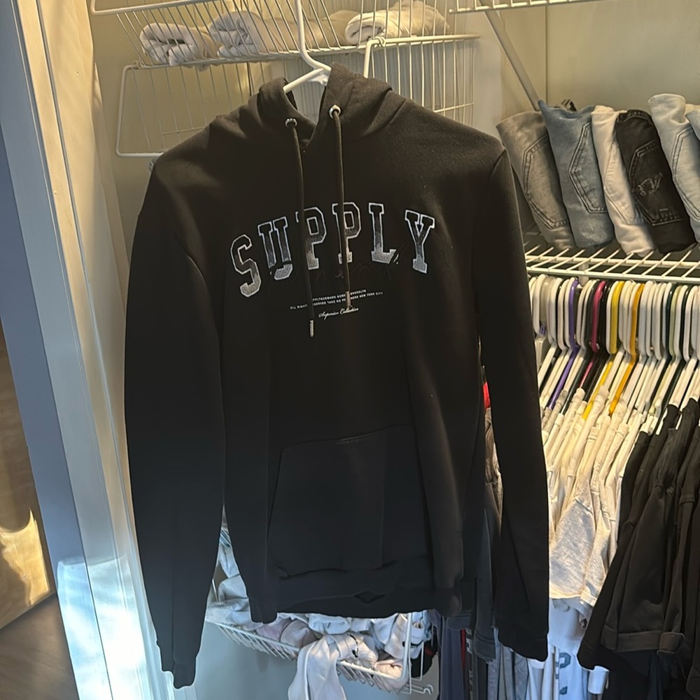 men's small supply and demand hoodie pullover
